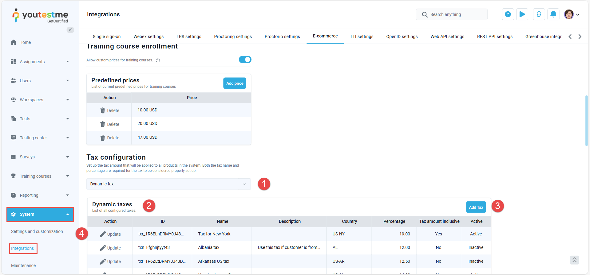 Dynamic tax Screenshot